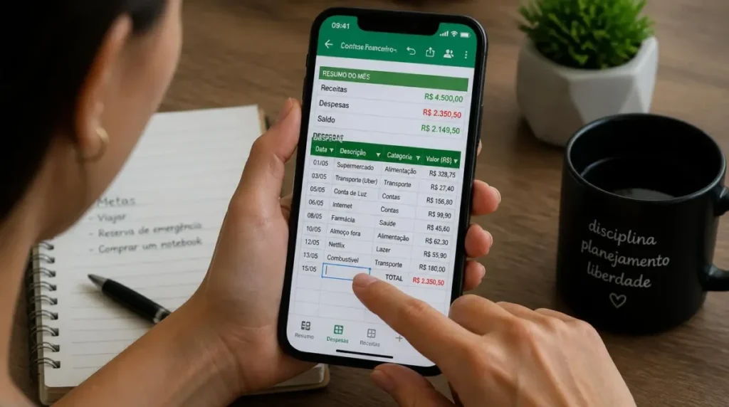 Como fazer controle financeiro pessoal com planilha em 2026