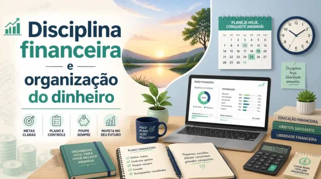 Controle financeiro pessoal com planilha e calculadora