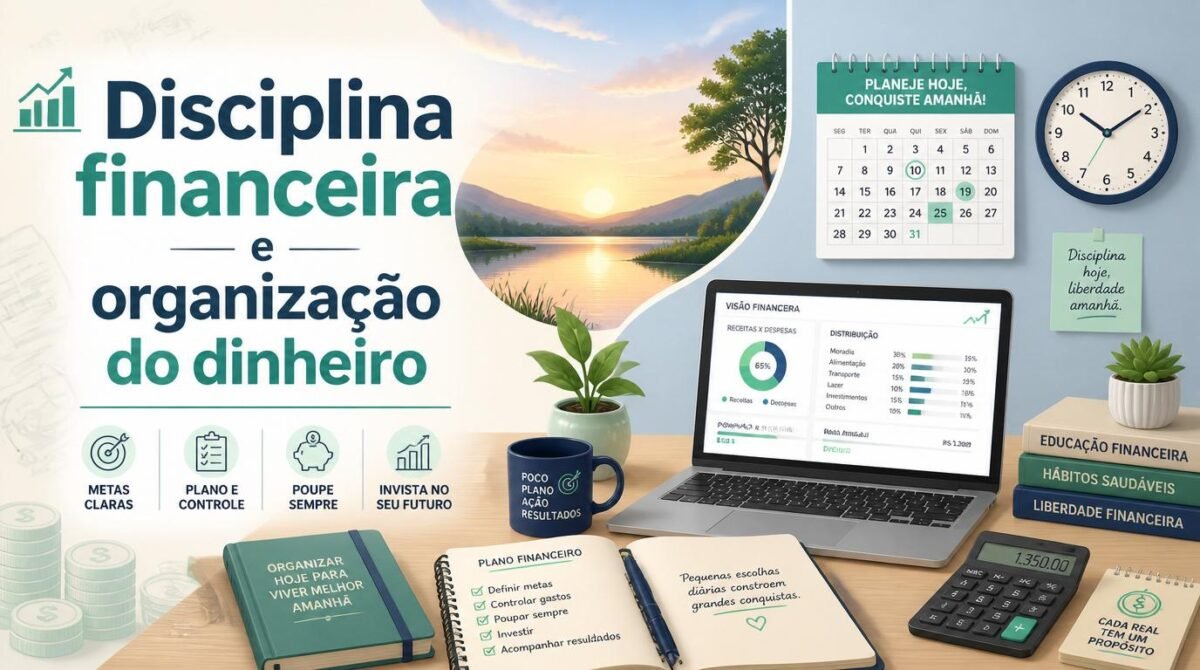 Controle financeiro pessoal com planilha e calculadora