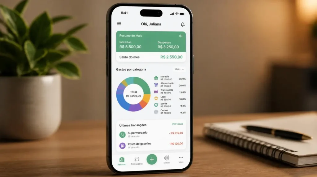 aplicativo controle financeiro pessoal celular orçamento