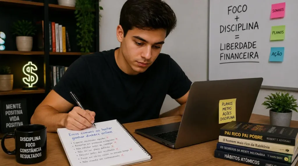 erros comuns ganhar dinheiro online iniciantes brasil