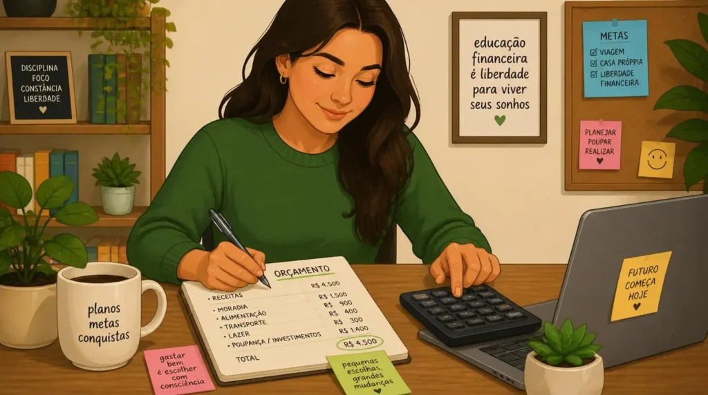 o que é educação financeira pessoa organizando orçamento